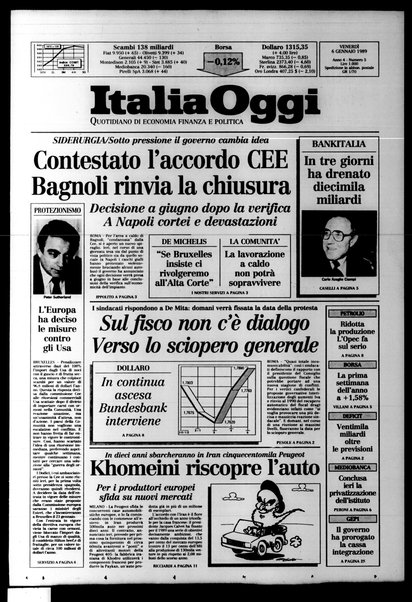 Italia oggi : quotidiano di economia finanza e politica